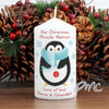 Personalised Felt Stitch Penguin Candle