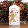 Personalised Felt Stitch Gingerbread Man Candle