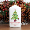 Personalised Merry Christmas Tree Candle