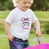 Personalised Girls Skull & Cross Bone Tshirt 1-2 years