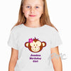 Personalised Monkey Girl Tshirt 7-8 years