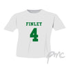Personalised Green Name & Number T-shirt 3-4 Years