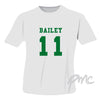 Personalised Green Name & Number T-shirt 9-11 Years