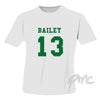 Personalised Green Name & Number T-shirt 12-13 Years