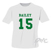 Personalised Green Name & Number T-shirt 14-15 Years