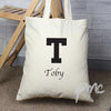Personalised Black Initial Cotton Bag