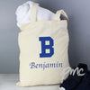 Personalised Blue Initial Cotton Bag