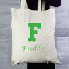 Personalised Green Initial Cotton Bag