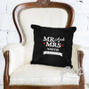Personalised Mr & Mrs Black Cushion Cover