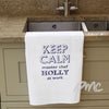 Personalised Keep Calm White Tea Towel