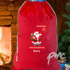 Personalised Father Christmas Red Cotton Sack