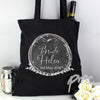 Personalised Wreath Black Cotton Bag