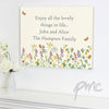 Personalised Country Diary Wild Flowers Canvas
