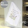 Personalised Country Diary Wild Flowers White Tea Towel