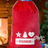 Personalised Festive Stitch Cotton Sack