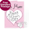 Personalised Heart Stitch Happy Mothers Day Card
