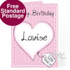 Personalised Heart Stitch Any Name Card