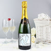 Personalised Baby Footprint Blue  Champagne