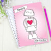 Personalised Love Bot A5 Notebook