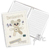 Personalised Cotton Zoo Tweed the Bear Blue A5 Notebook