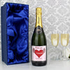 Personalised Big Heart Champagne Label with Gift Box