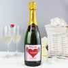 Personalised Big Heart Champagne Label