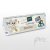 Personalised Cotton Zoo Boys Desk Calendar