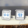 Personalised Blue Hand and Foot Print Cufflinks