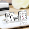 Personalised Cartoon Couple Cufflinks
