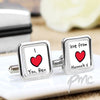 Personalised Red Heart Cufflinks