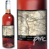 Personalised 1896 - 1904 Revised New Map Rose Wine