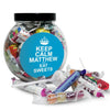 Personalised Keep Calm Round Blue Sweet Jar