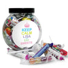 Personalised Keep Calm Round Sweet Jar Candy Colours