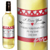 Personalised Hearts I Love You White Wine