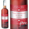 Personalised Heart Swirl Rose Wine