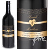 Personalised Couples Heart Red Wine- Black Design