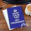 Personalised Keep Calm Blue A5 Notebook
