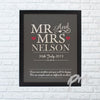 Personalised Mr & Mrs Black Framed Poster Print