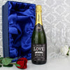 Personalised In Love With Champagne and Faux Rose with Gift Box