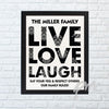 Personalised Live Love Laugh Black Framed Poster Print