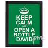 Personalised Keep Calm Green Black Framed Poster Print