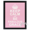 Personalised Keep Calm Pink Black Framed Poster Print