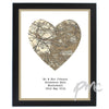 Personalised 1896 - 1904 Revised Map Heart Black Framed Poster Print