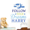 Personalised Follow Your Dreams Blue Wall Art