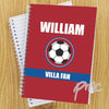 Personalised Claret and Blue Football Fan A5 Notebook