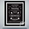 Personalised Vintage Typography Black Framed Poster Print