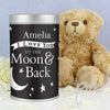 Personalised To the Moon and Back... Teddy in a Tin
