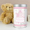 Personalised Pink ABC Teddy in a Tin