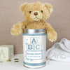 Personalised Blue ABC Teddy in a Tin
