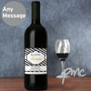 Personalised Art Deco Striped Red Wine
